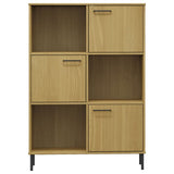 Bookcase with Metal Legs Brown 90x35x128.5 cm Solid Wood OSLO 351012