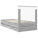 Bed Frame with Drawer Grey Sonoma 90 x 190 cm Engineer Wood 3411164