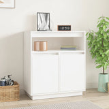 Sideboard White 70x34x80 cm Solid Wood Pine 814385
