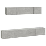 4 Piece TV Cabinet Set Concrete Grey Engineered Wood 3114529