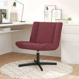 Swivel Chair Wine Red 63 x 75 x 76 cm Fabric 42007328