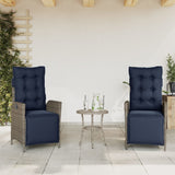 Reclining Garden Chairs 2 pcs with Footrest Grey Poly Rattan 365295