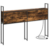 Storage Headboard with Charging Station Smoked oak 120 cm 859797