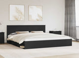 Bed Frame with Headboard Black 180 x 200 cm Solid Pine Wood 3409319