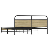 Metal Bed Frame without Mattress Sonoma Oak 193x203 cm 3318691