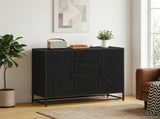 Sideboard Black Oak 92 x 35 x 76 cm Engineered Wood 3439157