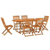 Dining Set Natural wood Solid acacia wood Large Foldable 3086972