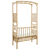 Garden Arch with Bench Cream White 115 x 50 x 205 cm Bamboo 42028057