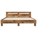 Bed Frame Old Wood 203 x 185 x 70 cm Engineered Wood 3385625