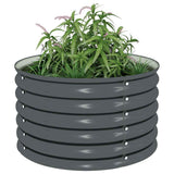 Garden Raised Bed 80x80x44 cm Galvanised Steel Grey 45530