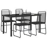 Garden Set 5 pcs Black Metal and Rattan 3422844