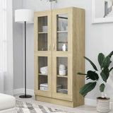 Vitrine Cabinet Sonoma Oak 82.5x30.5x150 cm Engineered Wood 802762