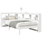 Bookcase Bed without Mattress White 75x190 cm Small Single Solid Wood Pine 3324342