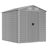 Garden Shed Light grey Galvanised steel 191x215x198 cm 3188243