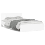 Bed Frame White Engineered wood Double Durable Bed Frame 3207490