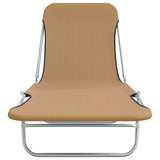 Sunlounger Set of 2 Taupe Powder-coated steel 44303