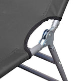 Sunlounger Grey Powder-coated steel 189 x 58 x 27 cm Foldable 44293