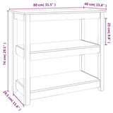 Console Table White 80x40x74 cm Solid Wood Pine 821670