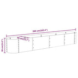 Garden Raised Bed Galvanised Steel 260x40x36 cm Grey 318879
