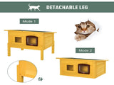 Garden Wooden Cat House Hide Cage Outdoor Pet Play Home Waterproof Roof Kitty Shelter Kennel w/ith T3398P376227