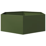 ZNTS Garden Planter Olive Green Hexagon 138x120x45 cm Steel 851139