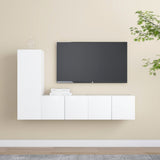 3 Piece TV Cabinet Set White Engineered Wood 3078673