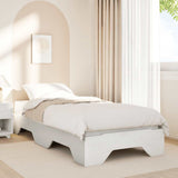 Bed Frame White Solid pine wood, Plywood slats Single Stackable 859209
