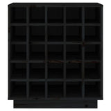 Wine Cabinet Black 55.5x34x61 cm Solid Wood Pine 821531