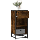 Sideboard Smoked Oak 35.5x35x76 cm Engineered Wood and Metal 848956