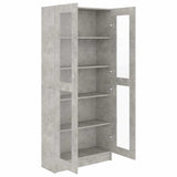 Vitrine Cabinet Concrete Grey 82.5x30.5x185 cm Engineered Wood 802772