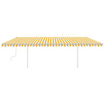 ZNTS Manual Retractable Awning with LED 6x3.5 m Yellow and White 3070083