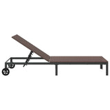 Sunbed Reclining 1-person Brown 206 x 62.5 x 74 cm Poly Rattan 42004128