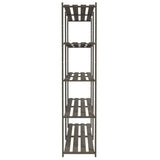 5-Tier Storage Rack Grey 170x38x170 cm Solid Wood Pine 373384