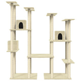 Cat Tree with Sisal Scratching Posts Cream 174 cm 171533