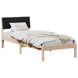Bed frame Brown and black 75 x 190 cm Solid pine wood 878581