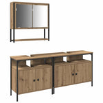 Bathroom Furniture Set with Storage 3 pcs Brown 80 x 30 x 60 cm 3334355