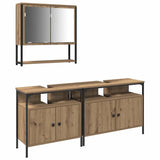 Bathroom Furniture Set with Storage 3 pcs Brown 80 x 30 x 60 cm 3334355