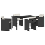 Garden Dining Set 5 pcs Black Poly Rattan 3380686