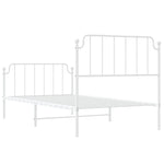 ZNTS Metal Bed Frame without Mattress with Footboard White 100x190cm 373948