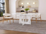47.24" Round Dining Table for 4 - Farmhouse MDF Table with Marble White Finish, 300lb Capacity, Easy W1196P512185