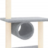 Cat Tree with Sisal Scratching Posts Light Grey 279 cm 171616