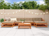 Garden Lounge Set 6 pcs Wax Brown Solid Pine Wood 3418117