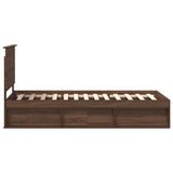 Bed Frame with Headboard Brown Oak 90 x 200 cm Solid Pine Wood 3409414