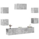 7 Piece TV Cabinet Set Concrete Grey Engineered Wood 3114505