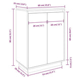 Shoe Cabinet White 60x35x80 cm Solid Wood Pine 813531