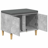Hall Bench with Cushion with Door Concrete Grey 60 x 38 x 46 cm 891523