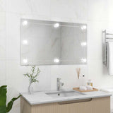 Wall Frameless Mirror with LED Lights Rectangular Glass 3078645