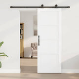 Sliding Door White and Black 73.5 x 198.5 cm Solid Pine Wood 3333327