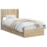 Bed Frame with Storage and Headboard Sonoma Oak 90 x 200 cm 3414415