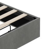 Ottoman Bed Frame Dark Grey Queen Size Velvet 3403075